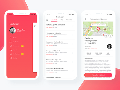 Freelance Apps apps job listing mobile ui