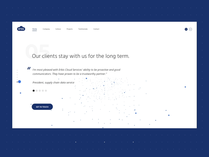 Erbis – Corporate Website animation corporate interface it landing particles ui uiux ux web