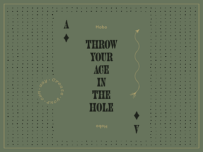 Throw Your Ace In The Hole ace arrow brand card create your own way dots green hand drawn hobo pattern playing card print