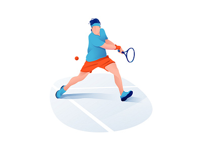 Tennis player 2 animation brand character design editorial illustration interface minimalism typography ui ux web