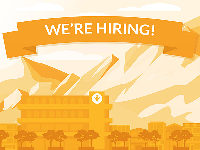 We're Hiring VictorOps boulder buildings colorado hiring illustration illustrator landscape mountains orange ui ux victorops