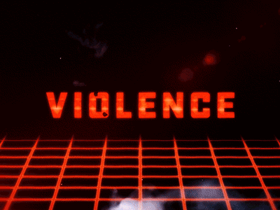 Violence animation blood cyberpunk retro smoke typography violence