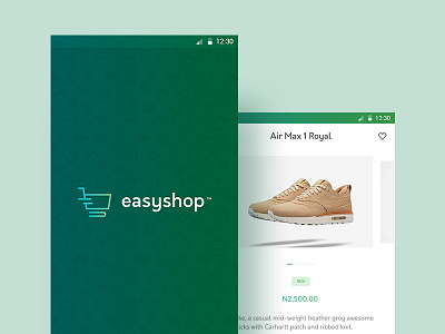 EasyShop app design ecommerce ui ux
