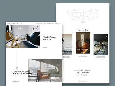 Jackson Porter - Home furniture home page landing page minimalism site ui web web development website website design