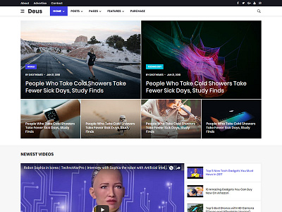 Deus Magazine Videos Demo deus html magazine template videos