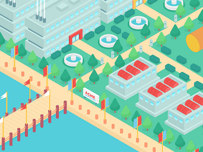 Illustration | "Isometric Cityscape Practice" 3d branding city cityscape color design illustration isometric vector