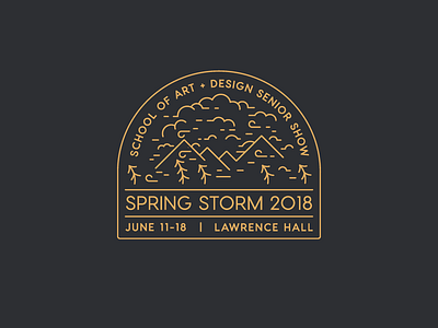 Spring Storm Badge Logo badge badge logo line art logo oregon spring storm weather