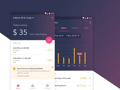 Workers Wage Tracker App app cash daily earning hours material today tracking utility wage weekly work
