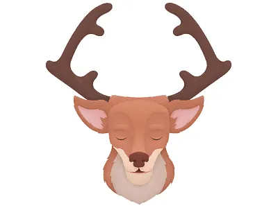 Deer deer head illustration