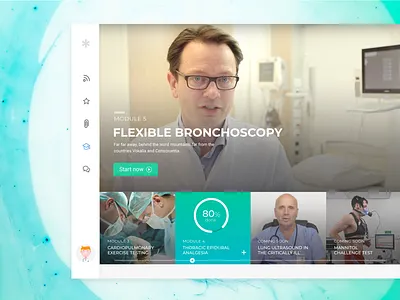 Healthcare e-Learning Platform character dashboard design gradient graphic health hover menu progress ui user interface website