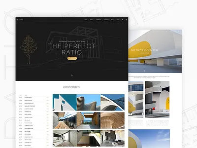 Ratio architecture clean construction interior modern portfolio theme wordpress