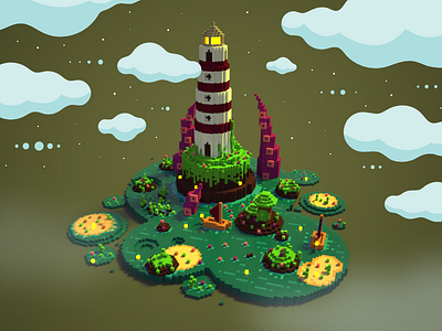 Lighthouse Monster lighthouse magica monster vector voxel