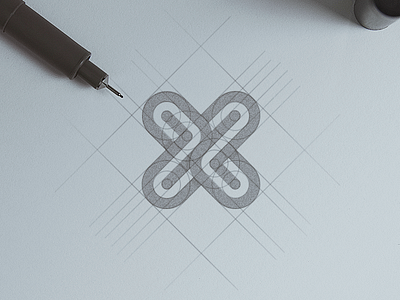 X Logo Exploration @andrepicarra branding gemotrical shapes identity letter lettermark logo logo design pen sketch work in progress x