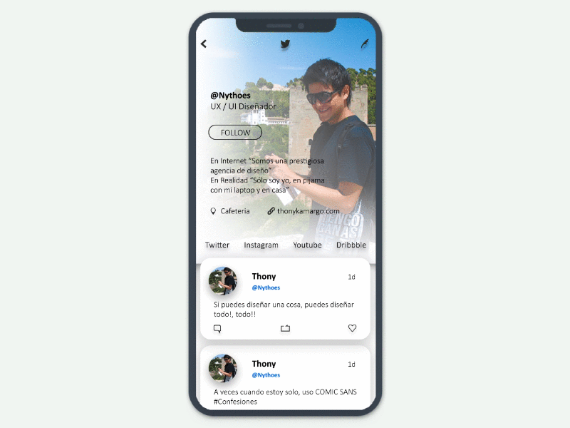 Twitter UI Concept ios iphone iphone x profile timeline tweets twitter ui