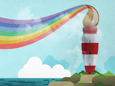 Designer's Mind - Rainbow House brain design designers graphic lighthouse mind playoff rainbow ux web