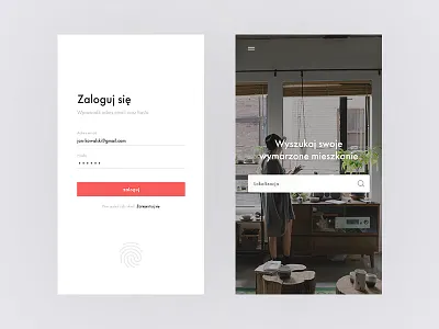 Log in & Landing Screen — Real estate concept app apartment home house landing screen log in mobile mobile design real estate search ui