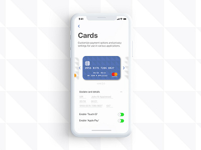 Ui Design Challenge 007 card cards credit design iphonex settings ui