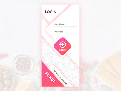 Food App Login app ui design food app login ui signup ui ui ux