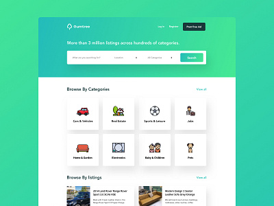 Daily UI challenge #003 — Landing Page classifieds daily ui gumtree landingpage