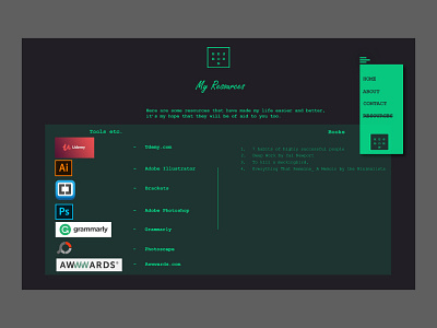 Resources_Page design minimalism portfolio