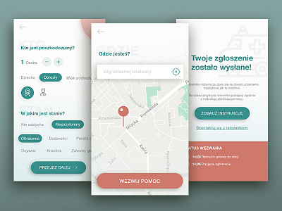 First Aid App app concept emergency first aid geolocation mobile rescue ui user flow ux
