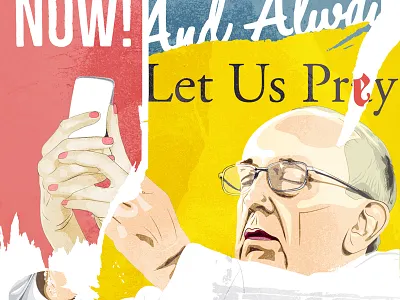 Let Us Prey artwork collage illustration letusprey popeselfie ripped poster screenprint streetart tear tornpaper