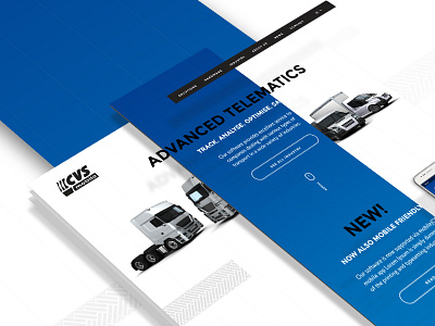 Website design blue gradient landing telematics trucks web website