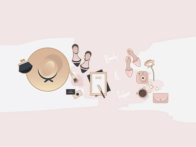 Beauty & Fashion Icon Pack beauty and fashion illustrations beauty blogger beauty icons camera dusty pink fashion designer fashion icons flat lay icons flat lay illustrations heels vectors