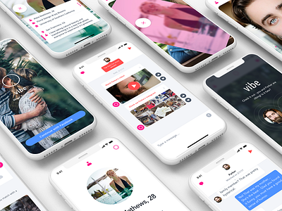 Vibe dating app design mobile mockup ui ux