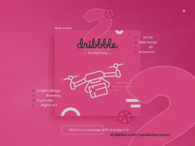 #2 Dribbble Invitations chance dribbble graphic illustration invitation pink poster you