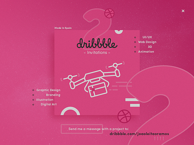 #2 Dribbble Invitations chance dribbble graphic illustration invitation pink poster you