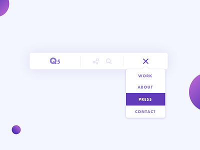 Header Navigation - Day 053 bar dailyui dropdown header menu nav bar navigation purple top