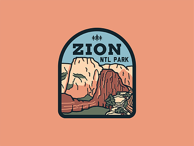 Zion National Park badge logo merica clothing company utah zion national park