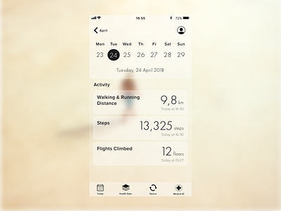 Health App screen redesign app blur health ios ios11 minimal redesign screen simple
