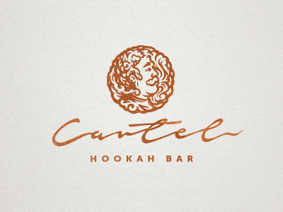 Cartel logo making process bar cartel hookah lettering logo logotype lounge mustache making process sketch smoke