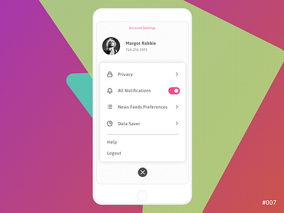 User Settings dailyui design ios mobile mobileui settings sketch uidesign user user settings