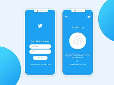 Twitter Signup with Touch ID - Experimental app concept experimental ia redesign signup twitter uiux design uxflow