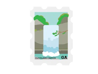 Cloud Land Canyon Stamp atlanta explore georgia hiking nature north georgia outdoors water waterfalls