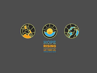 2018 Gala Branding... branding buffalo clean fundraising gala hope lion logo nonprofit pins sun water