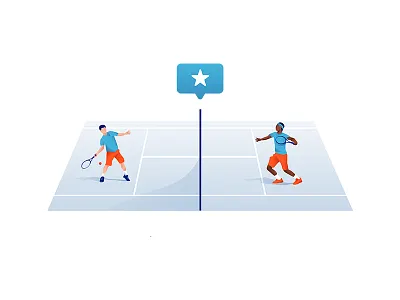 Tennis player 4 animation brand character design editorial illustration interface minimalism typography ui ux web
