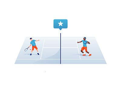 Tennis player 4 animation brand character design editorial illustration interface minimalism typography ui ux web