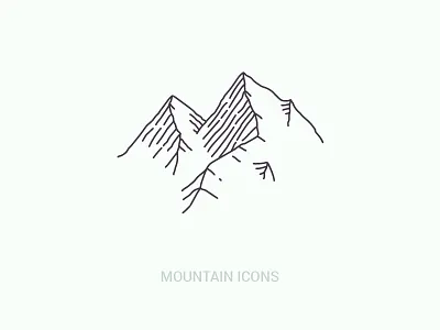 Mountain icon icons set illustration mountain stroke web design