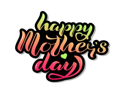 Lettering Happy Mother's Day badge calligraphy day drawn font hand happy heart lettering mothers script word