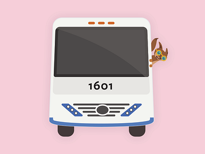 Fox riding a tram fox illustration vector