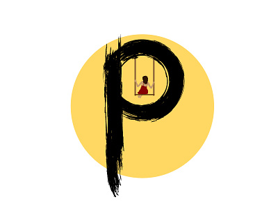 P for 26daysoftype 26daysoftype alphabet brush illustration p type