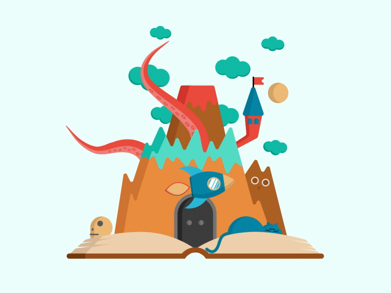 Dia del Libro animation book bookday dia del libro flat design ghibli inspiration lectura libro magic motion graphics