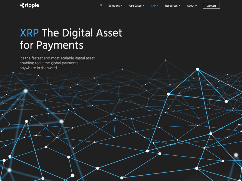 XRP Portal on Ripple.com 3d effect crypto parallax ripple scrolling xrp