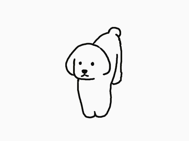 Waiting for a walk animation black dog gif illustration simple white
