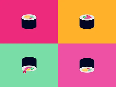 ichi ni san shi maki bright colourful illustration maki sushi