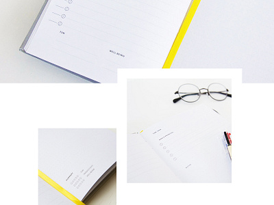 The Focus Journal - The Inside branding design details focus functional journal layout design minimal monogram planner print design productivity